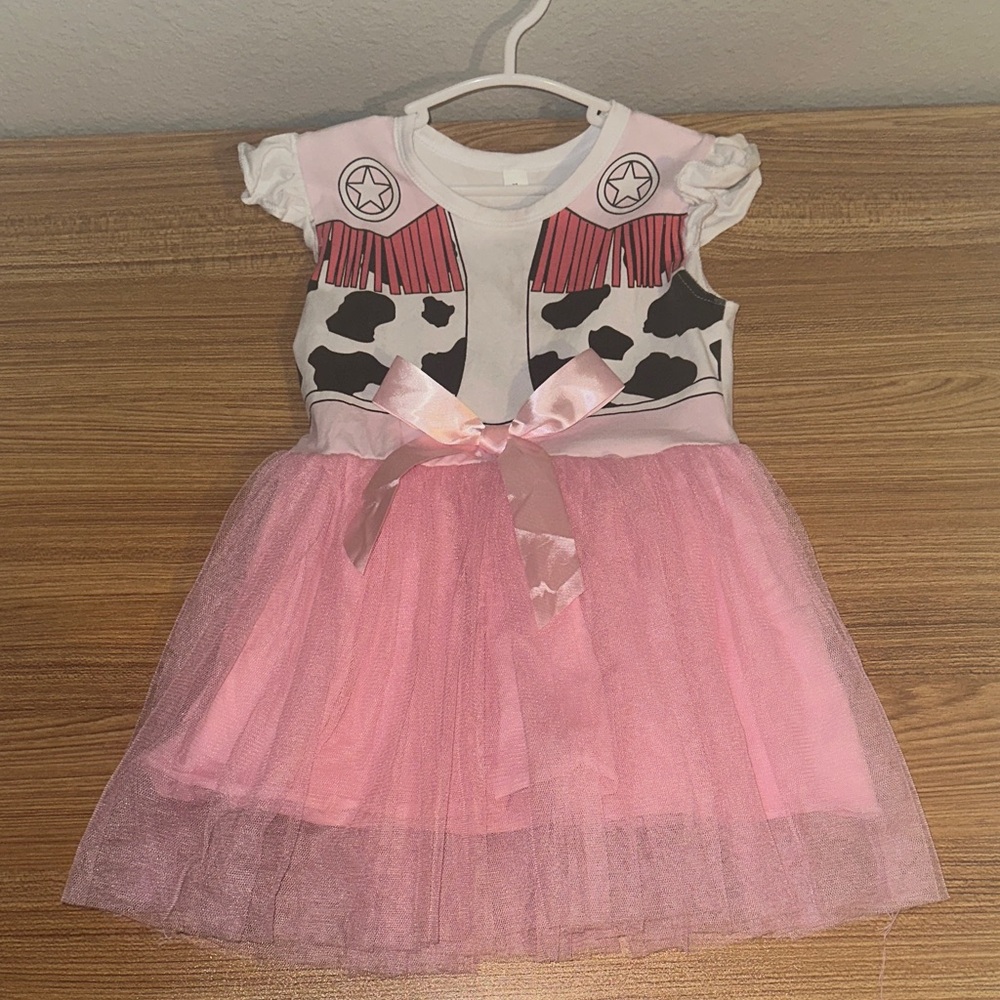 Pink Tutu Dress with Western Print
